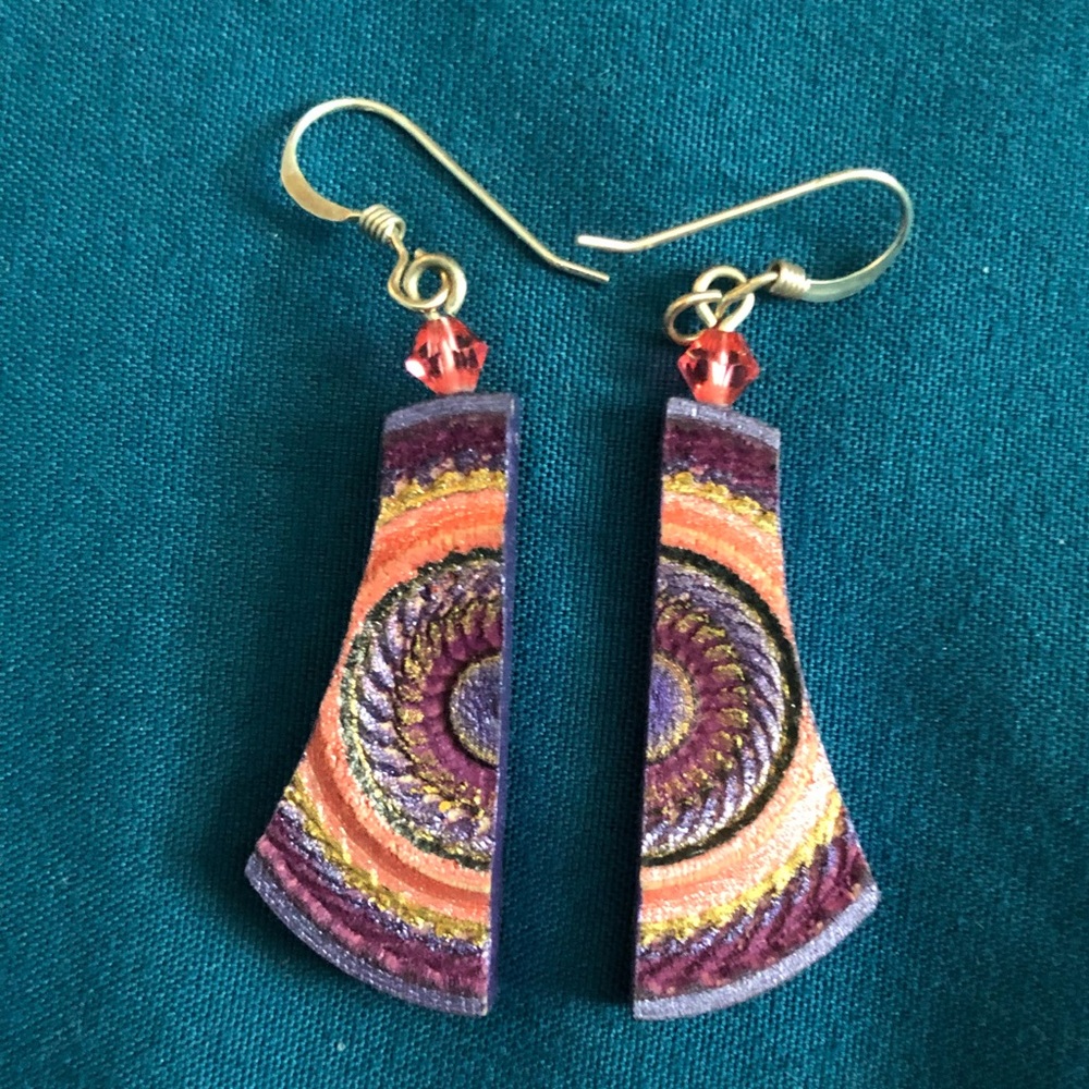 Handmade Painted Wooden Earrings from Alaska